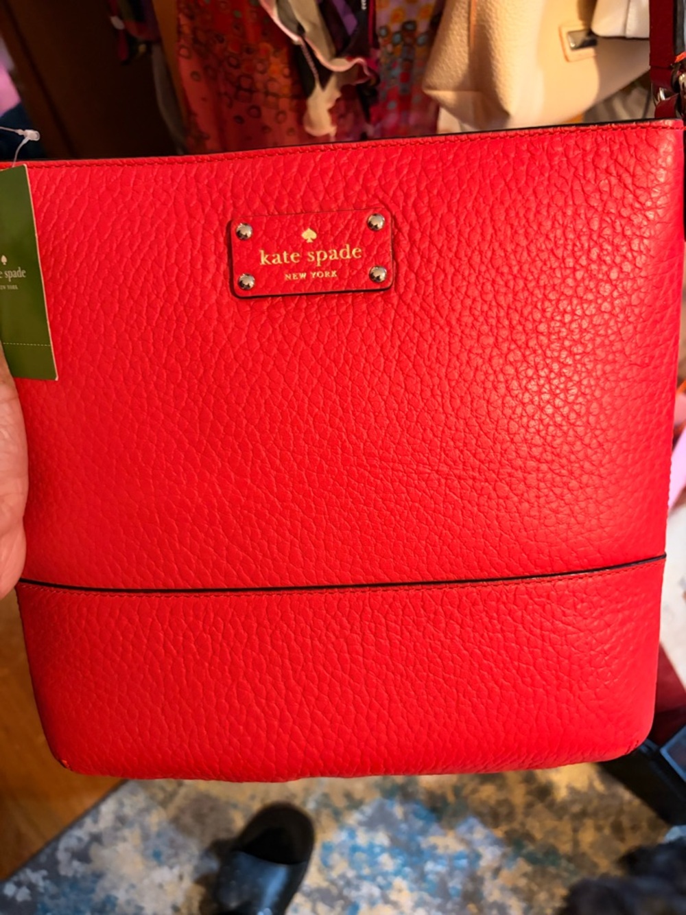 kate spade Red Pebbled Leather Crossbody with Gold Hardware - Picture 5 of 5